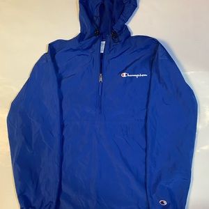 Champion windbreaker. Size men’s medium. Colour blue. Worn once